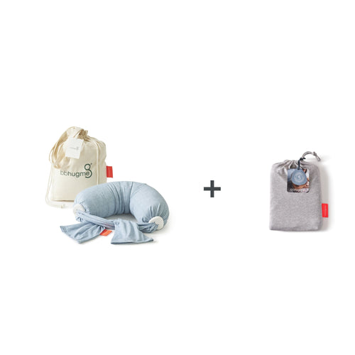 Nursing Pillow & Extra Cover Bundle - Blue