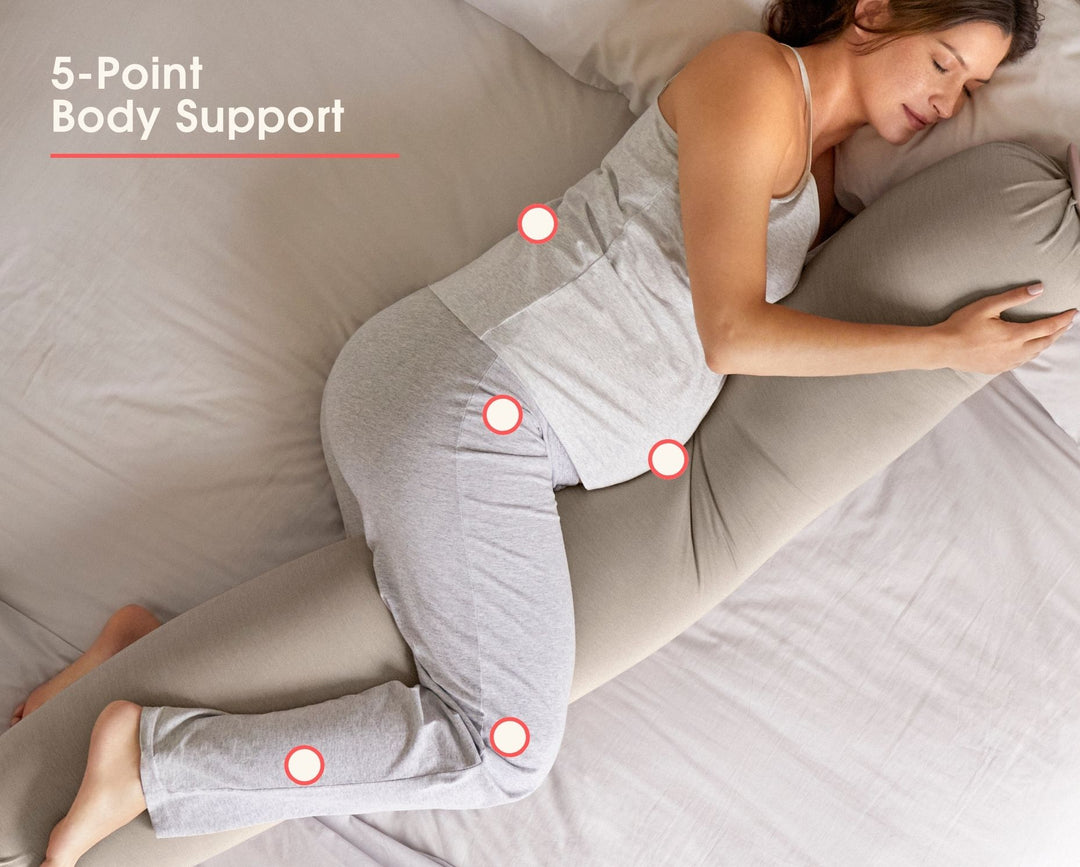 bbhugme Pregnancy Pillow 5Point BodySupport SeashellBeige