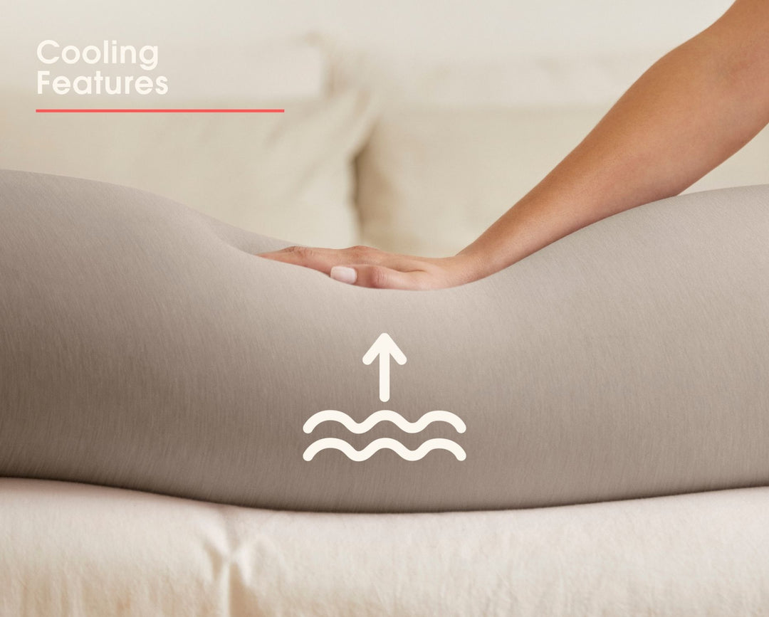 bbhugme Pregnancy Pillow Cooling Features SeashellBeige