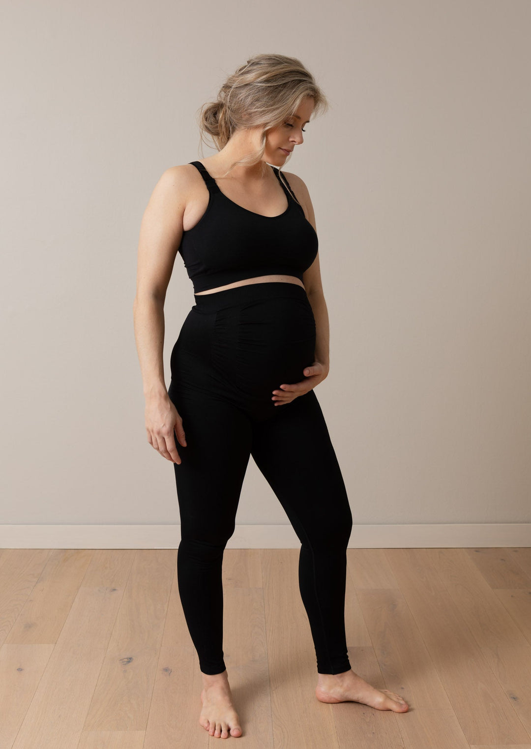 The Maternity Black Cotton Tummy Control Legging (fits up to Plus) – BABES